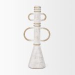 Ziva Large Distressed White Metal Sculptural Object