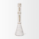 Ziva Large Distressed White Metal Sculptural Object