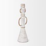 Ziva Large Distressed White Metal Sculptural Object