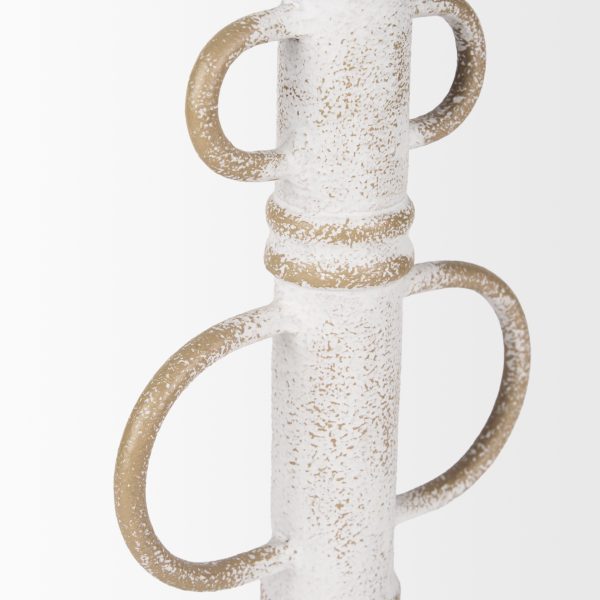 Ziva Large Distressed White Metal Sculptural Object 6