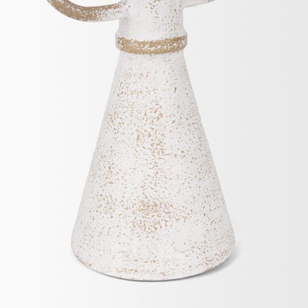 Ziva Large Distressed White Metal Sculptural Object 7