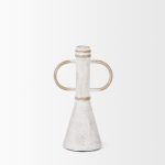 Ziva Small Distressed Wall White Metal Sculptural Object