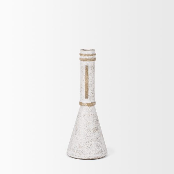 Ziva Small Distressed Wall White Metal Sculptural Object 3
