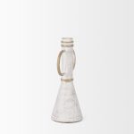 Ziva Small Distressed Wall White Metal Sculptural Object