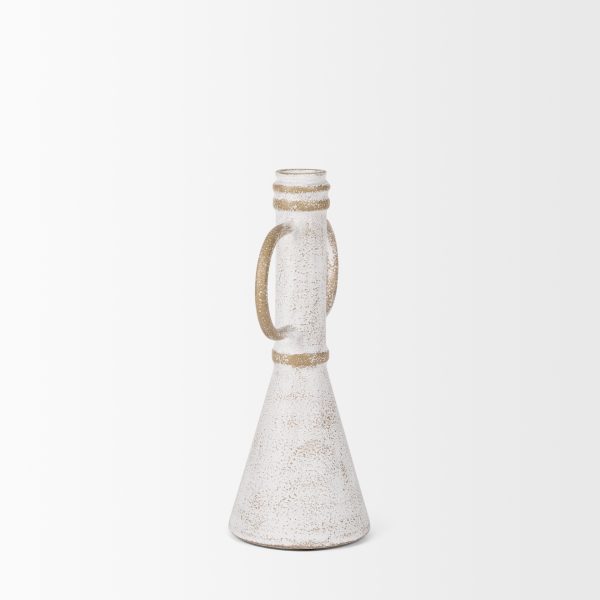 Ziva Small Distressed Wall White Metal Sculptural Object 4