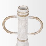 Ziva Small Distressed Wall White Metal Sculptural Object