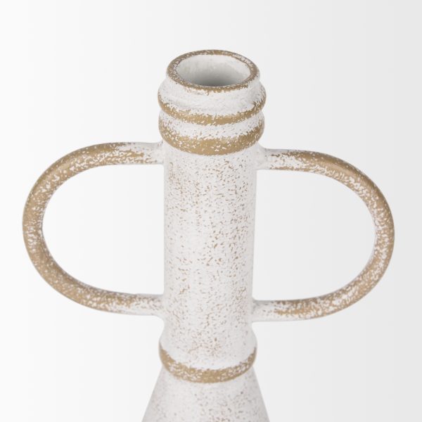Ziva Small Distressed Wall White Metal Sculptural Object 5
