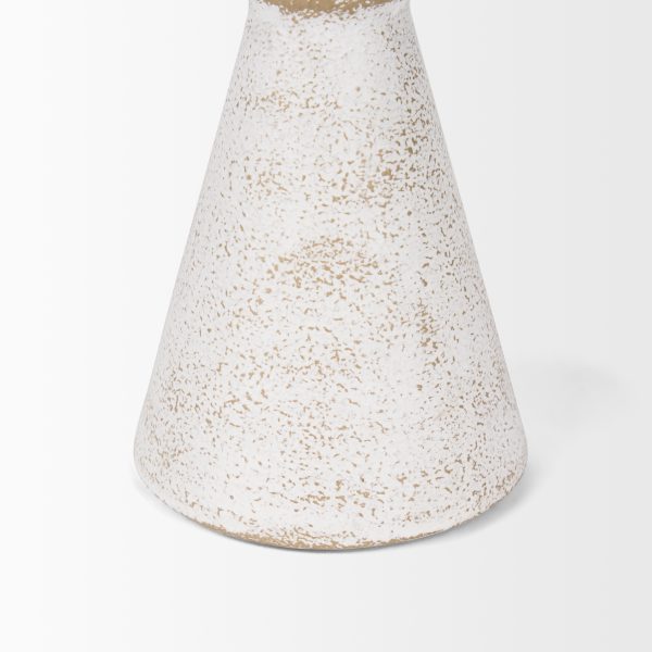 Ziva Small Distressed Wall White Metal Sculptural Object 7