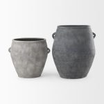 Zuma 27.2L x 20.5W x 31.9H Dark Gray Ceramic Floor Vase