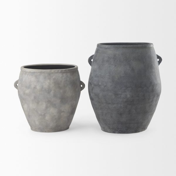 Zuma 27.2L x 20.5W x 31.9H Dark Gray Ceramic Floor Vase 10