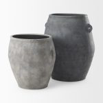 Zuma 27.2L x 20.5W x 31.9H Dark Gray Ceramic Floor Vase
