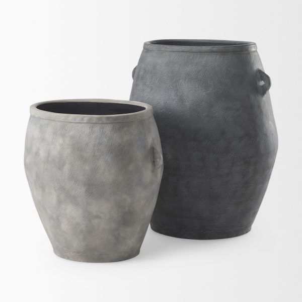 Zuma 27.2L x 20.5W x 31.9H Dark Gray Ceramic Floor Vase 9