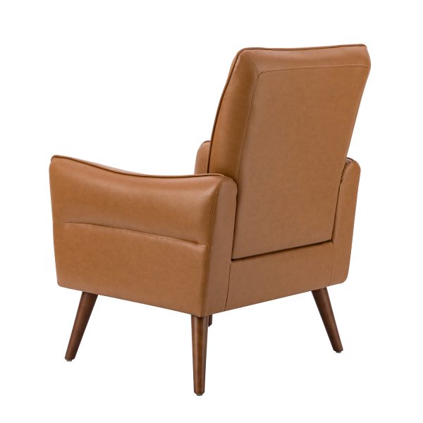 Zuri Camel Vegan Leather Accent Armchair 2