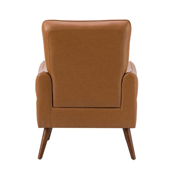 Zuri Camel Vegan Leather Accent Armchair 3
