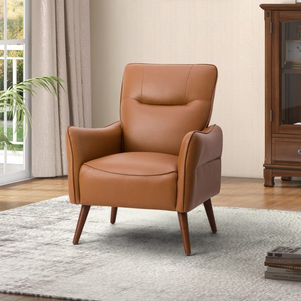 Zuri Camel Vegan Leather Accent Armchair