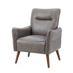 Zuri Grey Vegan Leather Accent Armchair