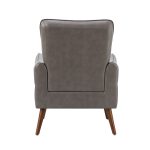Zuri Grey Vegan Leather Accent Armchair