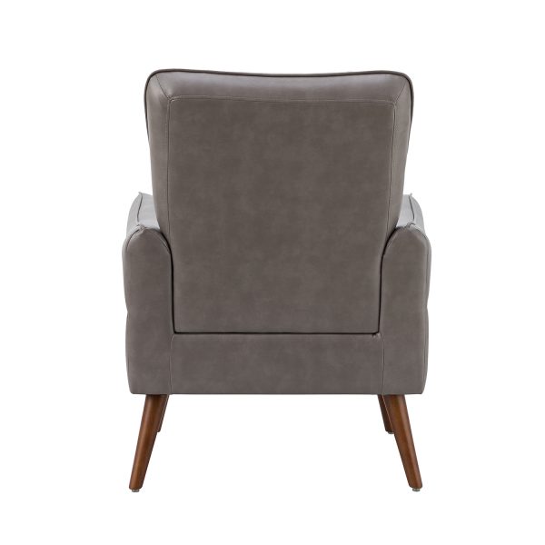 Zuri Grey Vegan Leather Accent Armchair 3