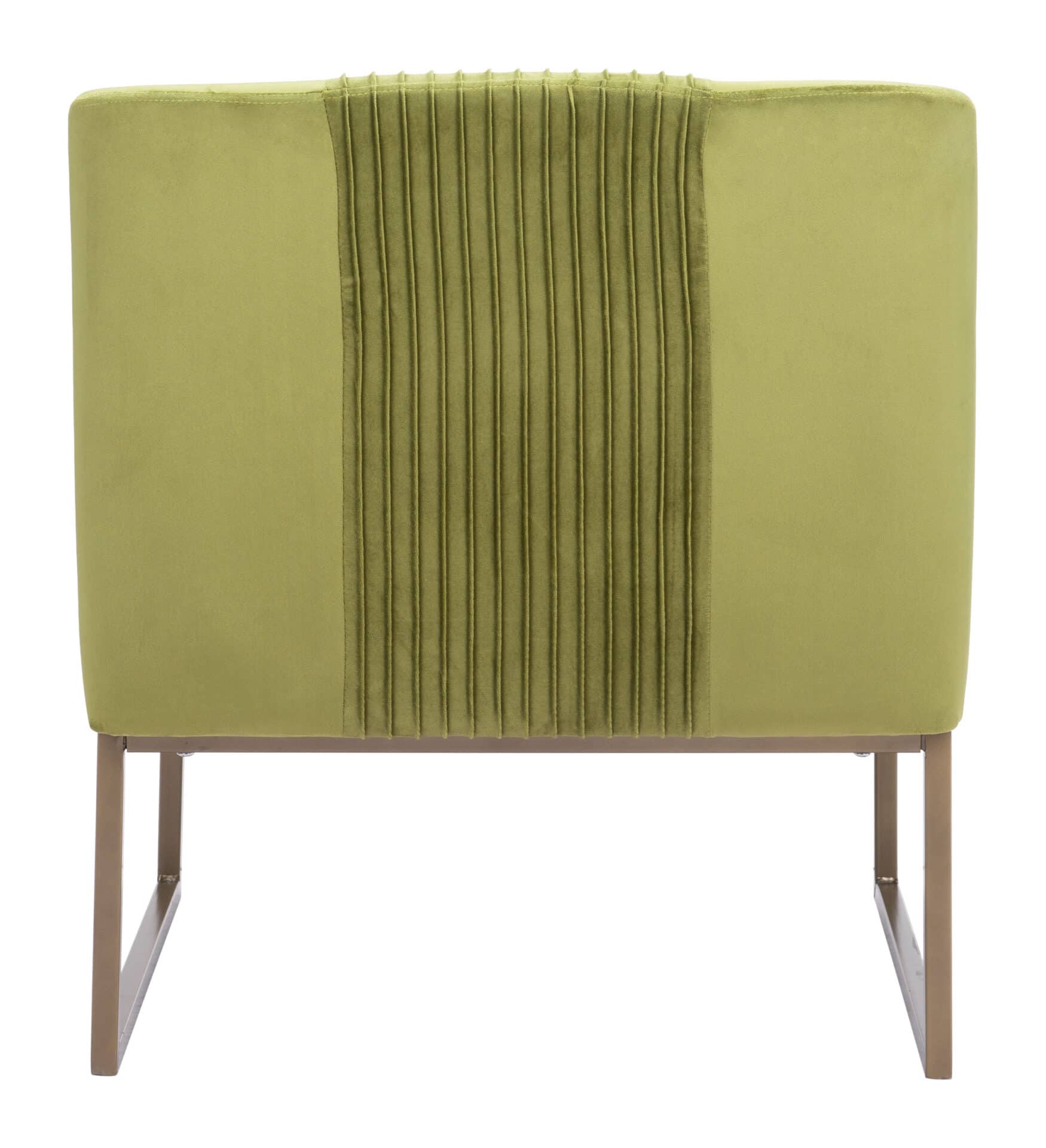 Olive Green Velvet Accent Chair with Powder Coated Steel Base 5 Olive Green Velvet Accent Chair with Powder Coated Steel Base - Image 5