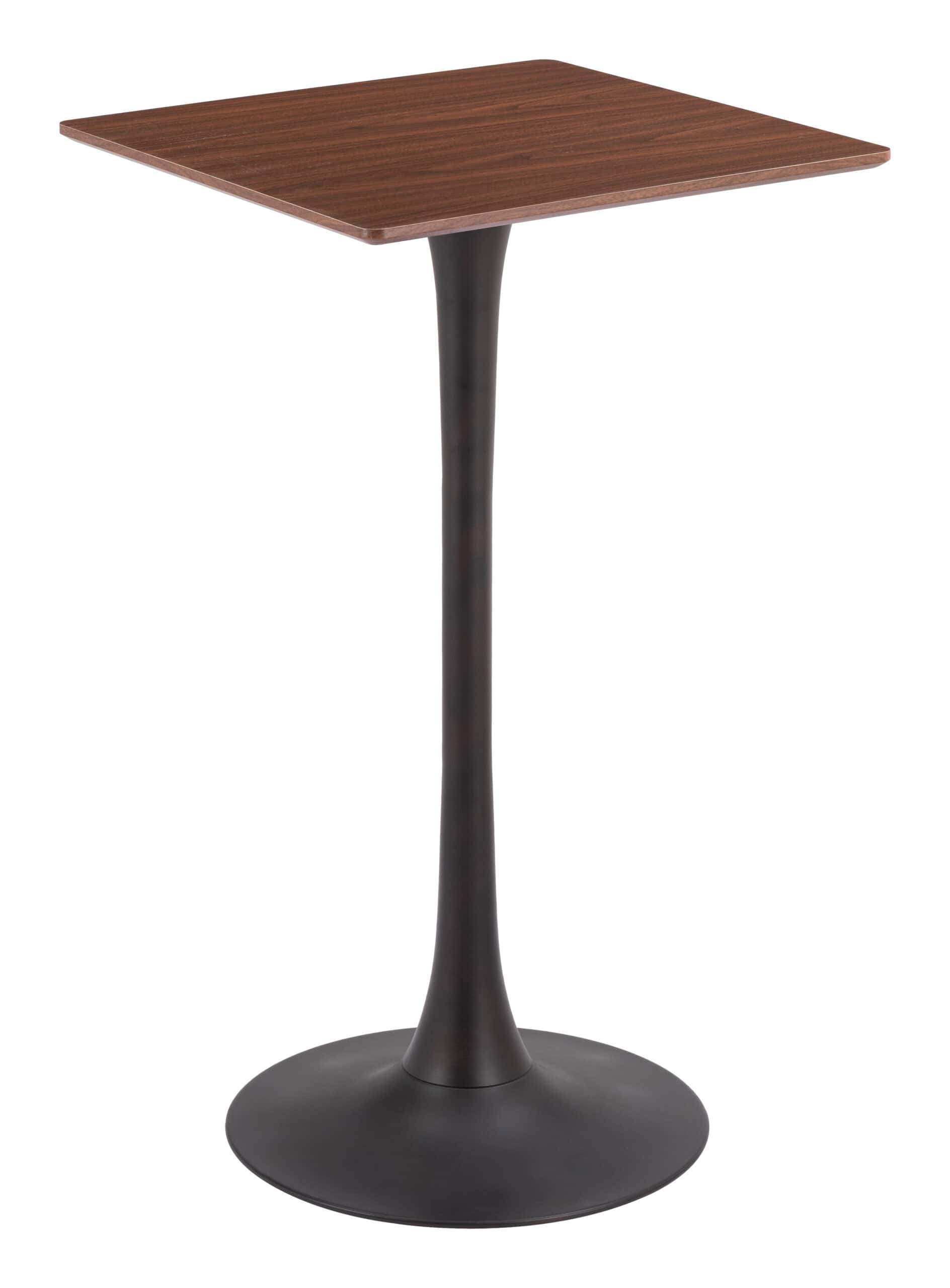 Modern Brown Bar Table with Square Top and Pedestal Base 6 Modern Brown Bar Table with Square Top and Pedestal Base