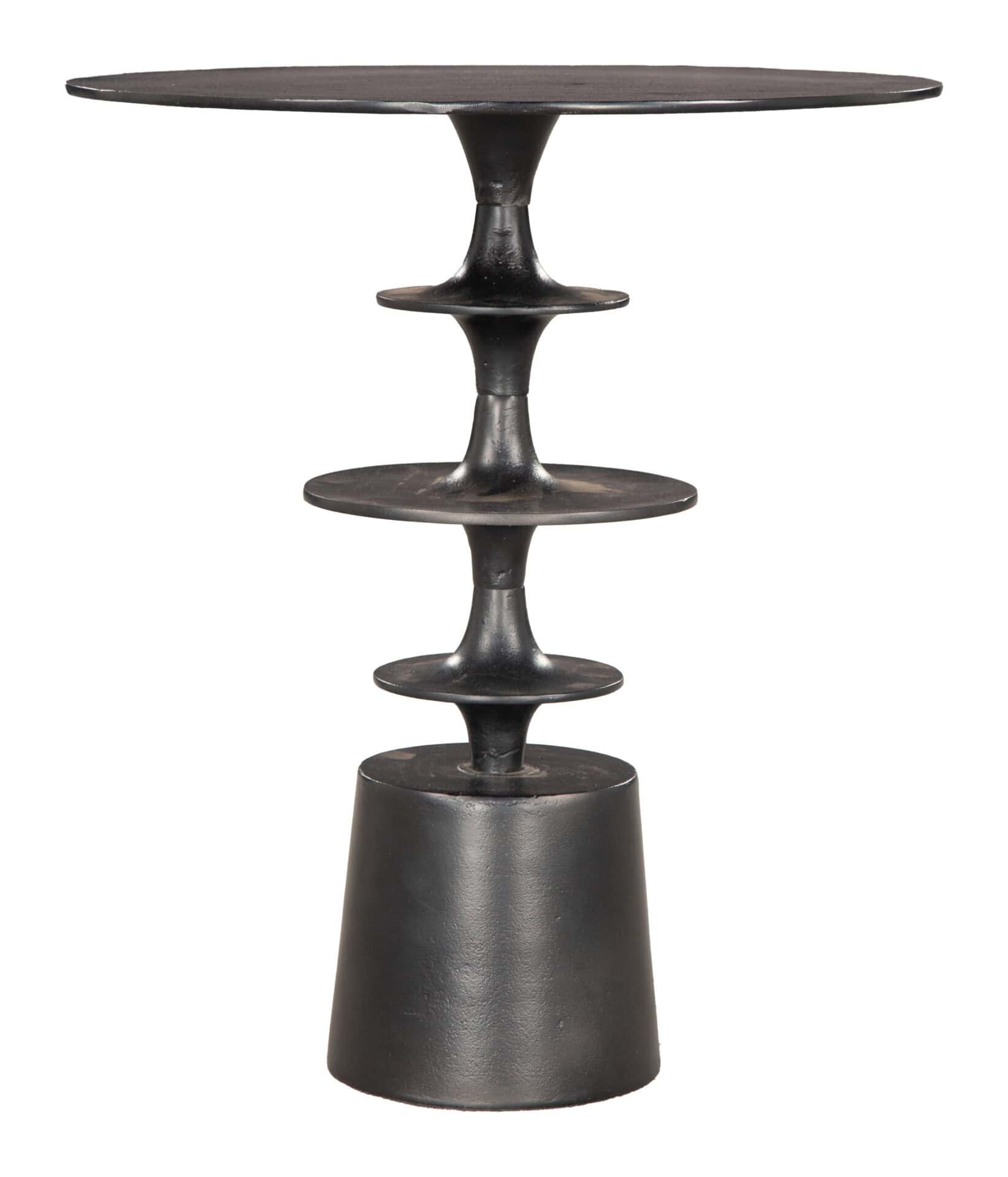 Modern Black Aluminum Side Table with Round Top and Rubber Feet 1 Modern Black Aluminum Side Table with Round Top and Rubber Feet