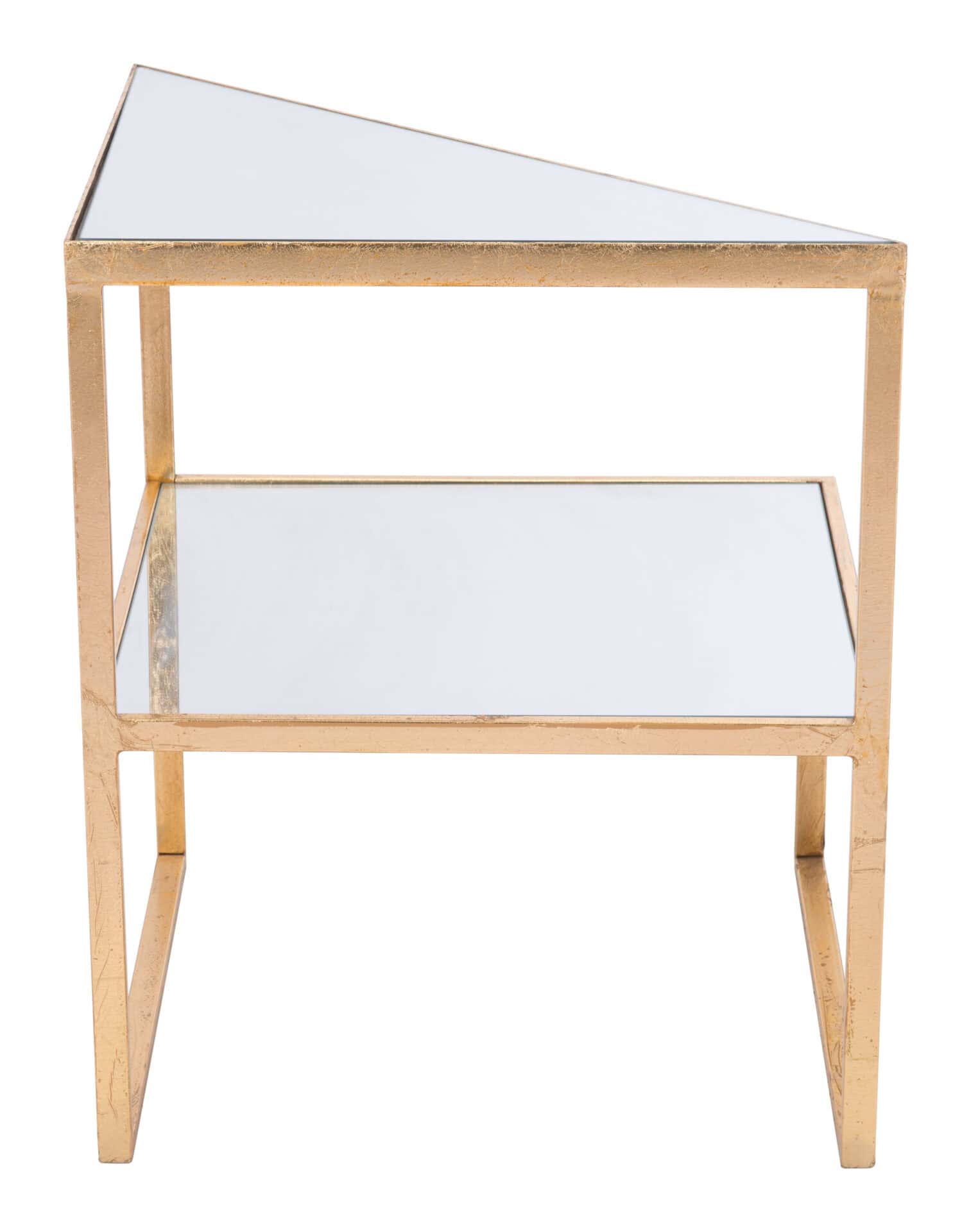 Gold Metal and Mirror Side Table with Bold Modern Design 3 Gold Metal and Mirror Side Table with Bold Modern Design - Image 3