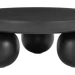Black Round Coffee Table with Mango Wood Finish 6 Black Round Coffee Table with Mango Wood Finish