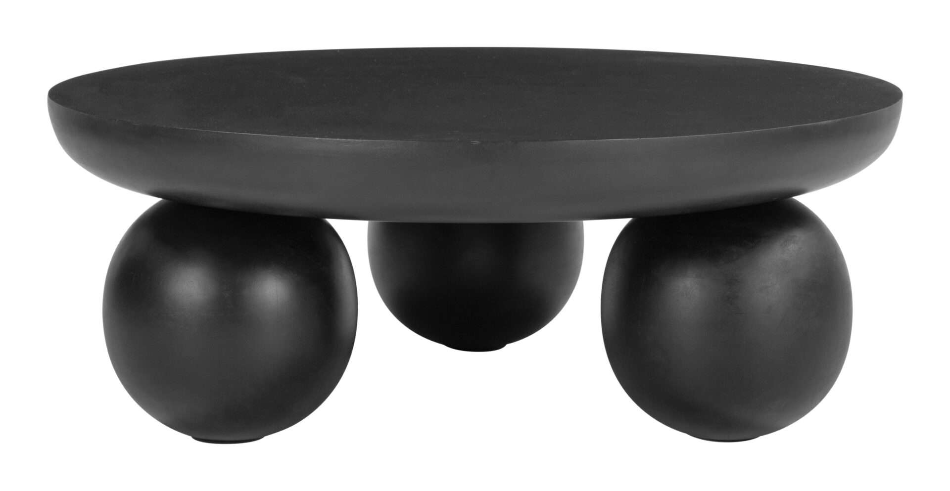Black Round Coffee Table with Mango Wood Finish 1 Black Round Coffee Table with Mango Wood Finish