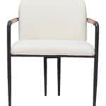 Cream Upholstered Dining Chair with Steel Frame and Armrest Support 10 Cream Upholstered Dining Chair with Steel Frame and Armrest Support