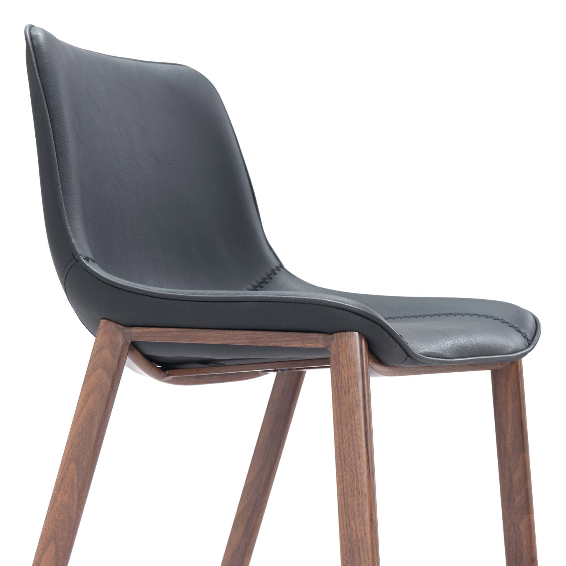 Faux Leather Barstool with Walnut Faux Wood Legs (Set of 2) 9 Faux Leather Barstool with Walnut Faux Wood Legs (Set of 2) - Image 9