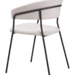 Cream Shearling Modern Dining Chair with Armrests and Steel Legs (Set of 2) 15 Cream Shearling Modern Dining Chair with Armrests and Steel Legs (Set of 2)