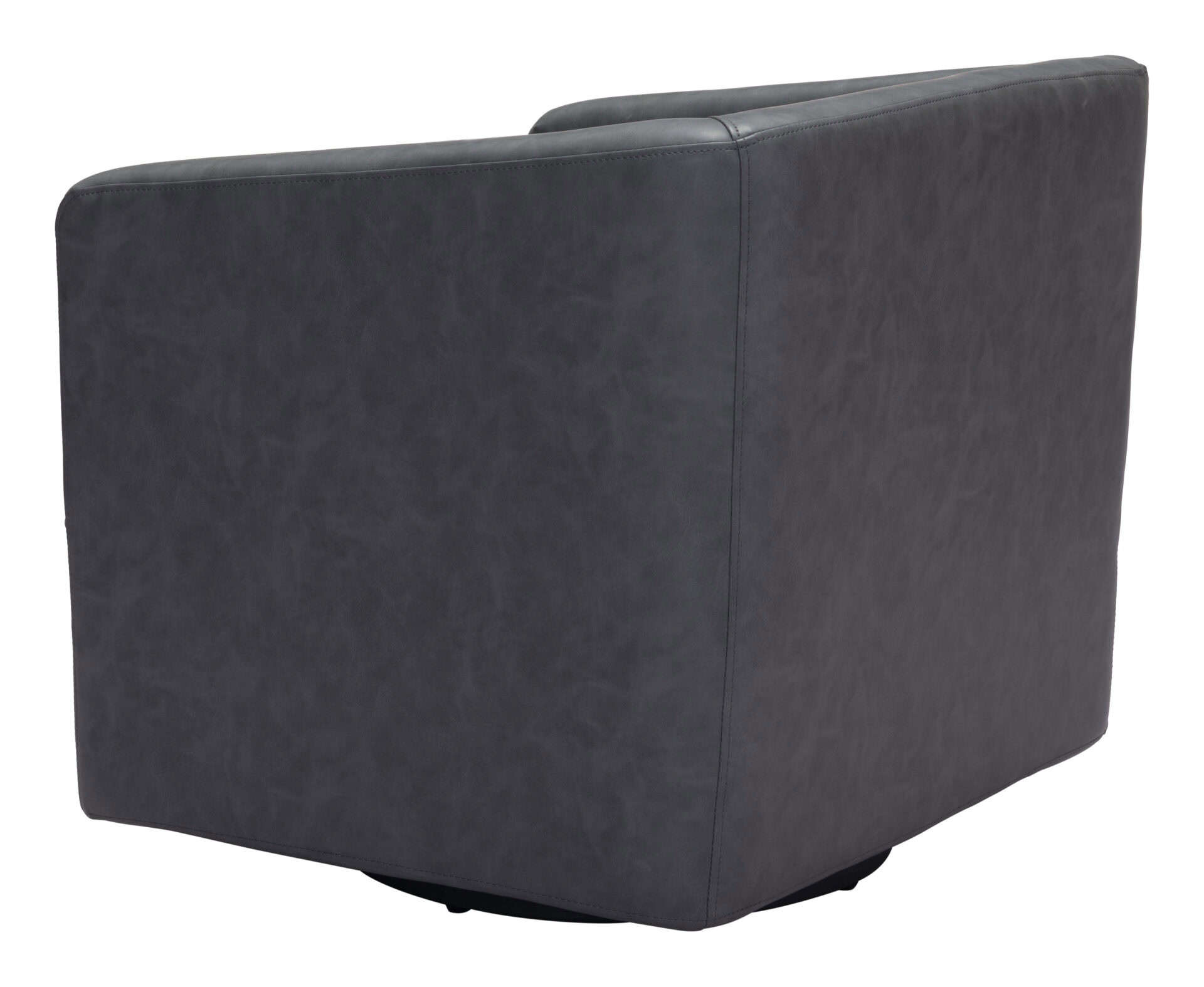 Modern Gray Faux Leather Chair with Steel Legs and Armrests 6 Modern Gray Faux Leather Chair with Steel Legs and Armrests - Image 6