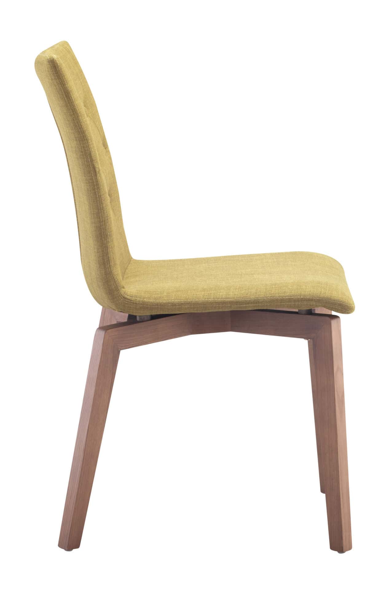 Mid-Century Modern Tufted Dining Chair Pea Green (Set of 2) 3 Mid-Century Modern Tufted Dining Chair Pea Green (Set of 2) - Image 3