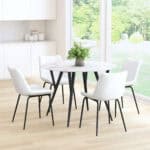 Mid-Century Modern White Dining Chairs with Steel Legs (Set of 2) 9 Mid-Century Modern White Dining Chairs with Steel Legs (Set of 2)