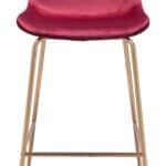 Glam Gold Barstool with Red Velvet Seat and Footrest