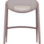 Mid-Century Modern Beige Counter Stool with Walnut Legs (Set of 2)