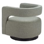Sage Green Swivel Accent Chair with Armrest and Steel Base