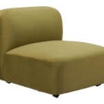 Velvet Tufted Middle Chair with Birch Wood Legs in Green 7 Velvet Tufted Middle Chair with Birch Wood Legs in Green