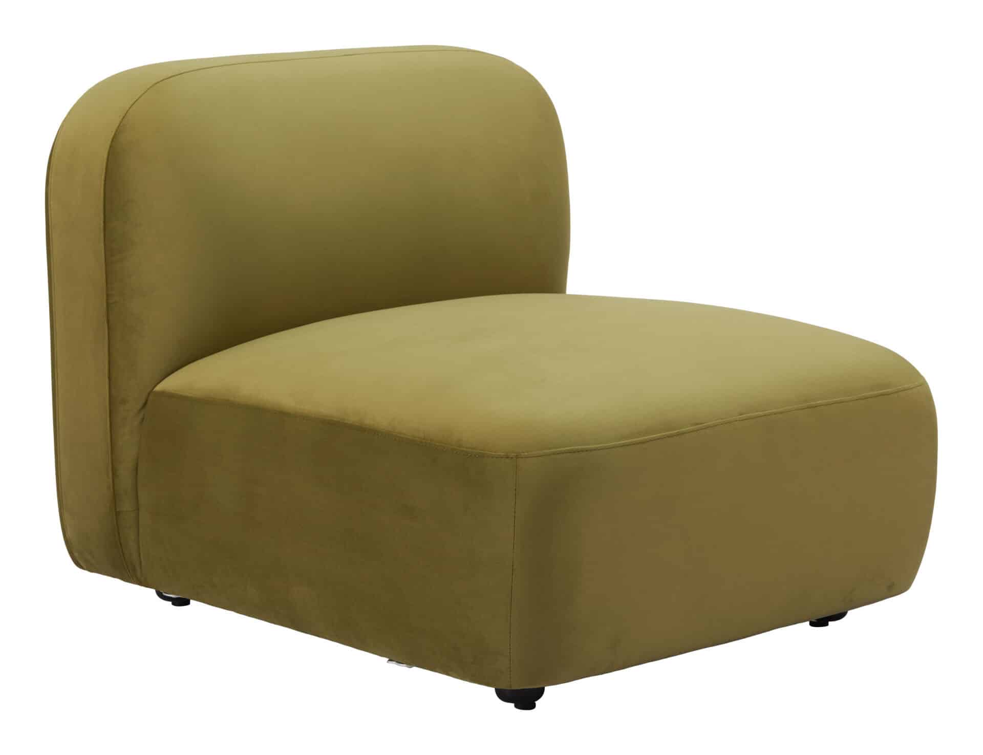 Velvet Tufted Middle Chair with Birch Wood Legs in Green 1 Velvet Tufted Middle Chair with Birch Wood Legs in Green
