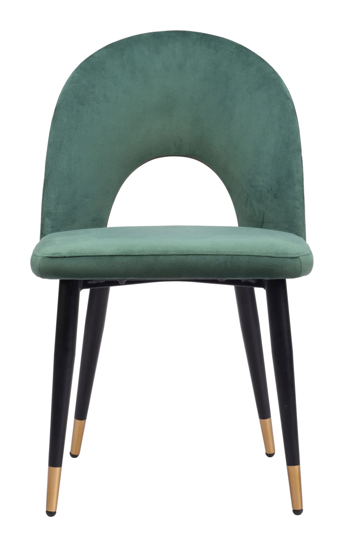 Modern Green Velvet Dining Chair with Steel Base (Set of 2) 5 Modern Green Velvet Dining Chair with Steel Base (Set of 2) - Image 5