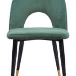 Modern Green Velvet Dining Chair with Steel Base (Set of 2) 14 Modern Green Velvet Dining Chair with Steel Base (Set of 2)