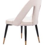 Ivory Dining Chair with Teddy Fabric and Steel Frame