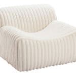 Cream Cord-Style Accent Chair with Ash Wood Legs 12 Cream Cord-Style Accent Chair with Ash Wood Legs