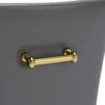 Gray & Gold Upholstered Armchair with Cushion and Metal Legs 18 Gray & Gold Upholstered Armchair with Cushion and Metal Legs
