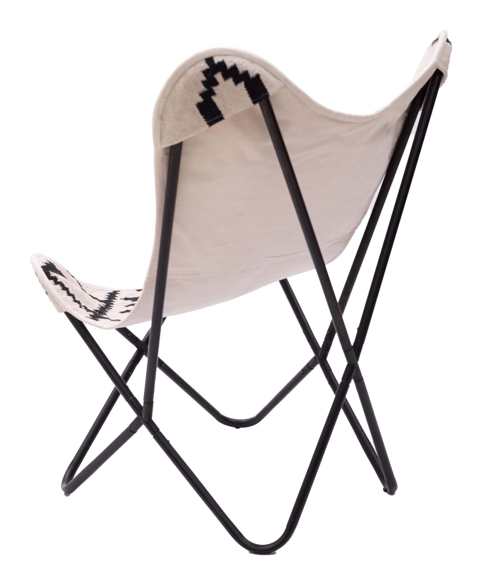 Boho Modern Accent Chair with Cotton Seat and Steel Frame 7 Boho Modern Accent Chair with Cotton Seat and Steel Frame - Image 7