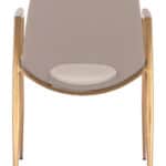 Beige Faux Leather Dining Chair with Gold Steel Legs (Set of 2)