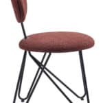 Modern Maroon Brown Dining Chair with Steel Legs (Set of 2) 9 Modern Maroon Brown Dining Chair with Steel Legs (Set of 2)