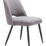 Gray Boho Dining Chair with Steel Legs (Set of 2)