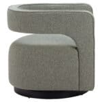 Sage Green Swivel Accent Chair with Armrest and Steel Base