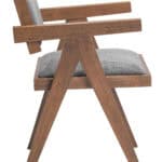 Gray and Walnut Dining Chair with Fabric Seat (Set of 2) 9 Gray and Walnut Dining Chair with Fabric Seat (Set of 2)